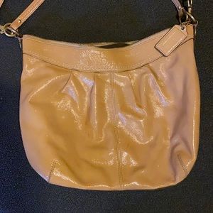 Patent leather Coach hobo bag